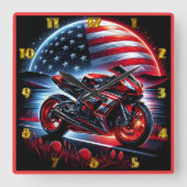 Levendige rit onder de nachtelijke hemel vierkante klok (Voorkant)