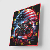 Levendige rit onder de nachtelijke hemel vierkante klok (Hoek)