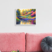 Levendige Riverbank Paradise Canvas Afdruk (Insitu (Woonkamer))