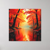 Levendige Rivier van Herfst Gold Design Canvas Afdruk (Voorkant)