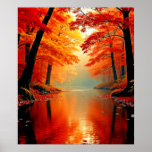 Levendige Rivier van Herfst Gold Design Poster (Voorkant)
