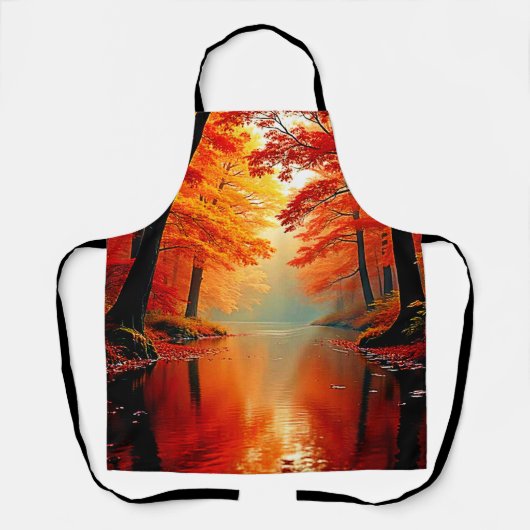 Levendige Rivier van Herfst Gold Design Schort (Voorkant)