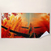 Levendige Rivier van Herfst Gold Design Strandlaken (Voorkant)