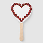 Levendige Robijn Hart Edelsteen Design Handwaaier (Voorkant)