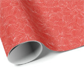 Levendige Rode Abstracte Blad Bewegingen Cadeaupapier (Rol Hoek)