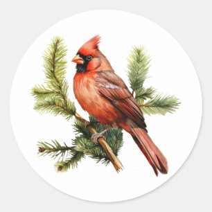 Levendige rode bessen met weelderige groene blader ronde sticker