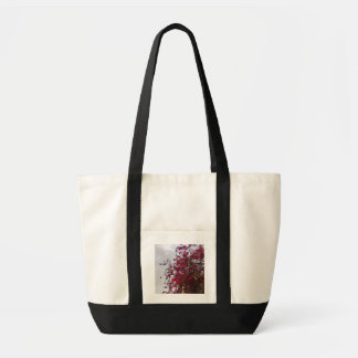 Levendige rode bloem-natuurfotografie boodschappen tote bag