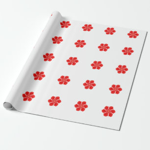 Levendige Rode Bloemblaadjes in Bloei - Minimalist Cadeaupapier