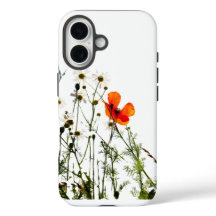 "Levendige rode bloemen ontwerp witte iPhone 16 Ho