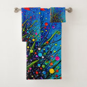 Levendige Rode Bloemen Pop Art Print Bad Handdoek (Insitu)