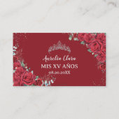 Levendige Rode Bloemen Quinceañera QR Gift Registr Informatiekaartje (Achterkant)