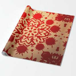 Levendige rode bloemenuitbarsting cadeaupapier