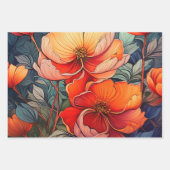 Levendige rode bloesems en clusters van bessen inpakpapier vel (Voorkant 2)