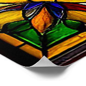 Levendige Rode Boom Glas-in-Lood Kunst Poster (Hoek)