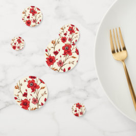 Levendige rode botanische illustratie confetti