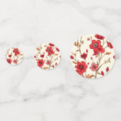 Levendige rode botanische illustratie confetti (Voorkanten)