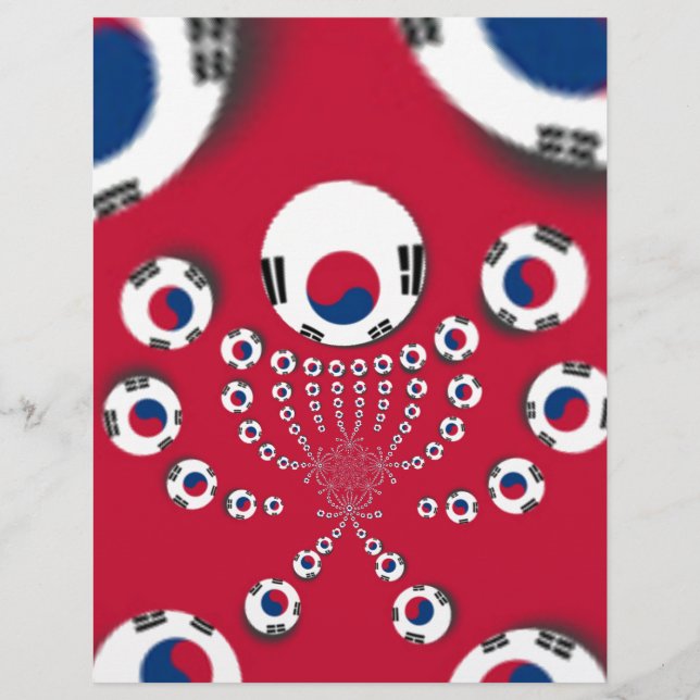 Levendige rode caleidoscoop Zuid-Korea Design (Voorkant)