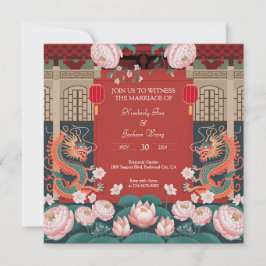 Levendige Rode Chinese Stijl Kaart