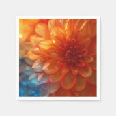 Levendige Rode Dahlia Bloem Papieren Servet (Voorkant)