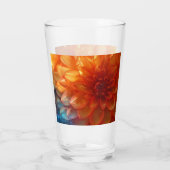 Levendige rode Dahlia Flower Glass Tumbler (Achterkant)
