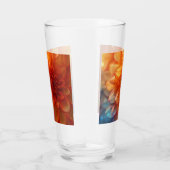 Levendige rode Dahlia Flower Glass Tumbler (Rechts)