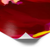 Levendige Rode en Blauwe Abstracte Vlamuitbarsting Perfect Poster (Hoek)