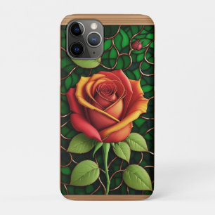 Levendige rode en gele rozenontwerp Case-Mate iPhone case