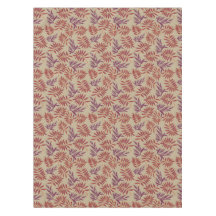 Levendige rode en paarse bladmotieven op neutrale 