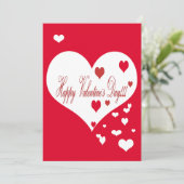 Levendige rode en witte harten XOXO Feestdagenkaart (Staand voorkant)