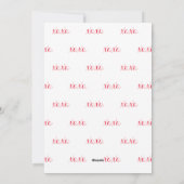 Levendige rode en witte harten XOXO Feestdagenkaart (Achterkant)