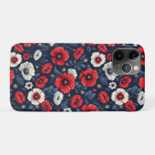 Levendige rode en witte klaproos bloemen Case-Mate iPhone case (Achterkant (horizontaal))