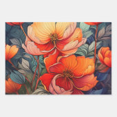 Levendige rode en witte lelies inpakpapier vel (Voorkant 2)