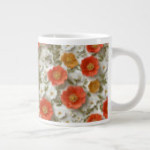 Levendige Rode en Witte Poppy Floral Specialty Mok (Rechts)