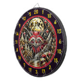 Levendige rode en witte wasbeer gloeit in Natuur Dartbord (Voorkant Rechts)