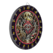 Levendige rode en witte wasbeer gloeit in Natuur Dartbord (Voorkant Links)