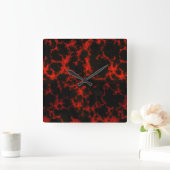 Levendige rode en zwarte flessen zonder cijfers vierkante klok (Huis)