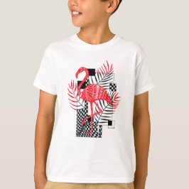 Levendige Rode Flamingo & Tropische Palmbladeren Z T-shirt
