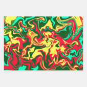 Levendige rode, gele en groene abstracte kunst inpakpapier vel (Voorkant)
