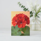 Levendige Rode Geranium Bloei Briefkaart (Staand voorkant)