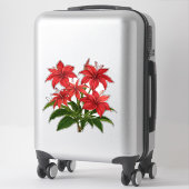 Levendige Rode Hibiscus Bloemboeket Sticker (Koffer)