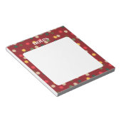 Levendige rode kleurrijke polka dots notitieblok (Schuin)