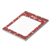 Levendige rode kleurrijke polka dots notitieblok (Linkerzijde)