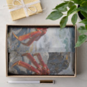 Levendige Rode Krab Oceaan Golven Tissuepapier (Geschenk)