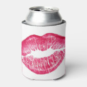 Levendige rode lippen geïsoleerde illustratie blikjeskoeler (Blikje Voorkant)
