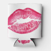 Levendige rode lippen geïsoleerde illustratie blikjeskoeler (Voorkant)