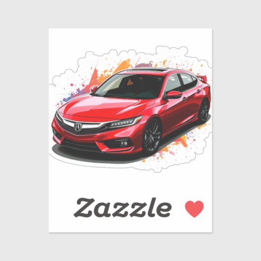 Levendige rode moderne auto sticker (Vel)