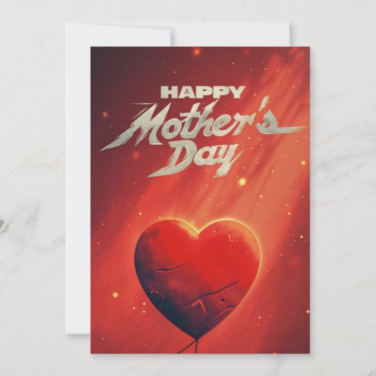 Levendige rode Moederdag Kaart (Voorkant)