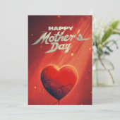 Levendige rode Moederdag Kaart (Staand voorkant)