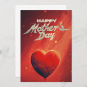 Levendige rode Moederdag Kaart (Voorkant / Achterkant)