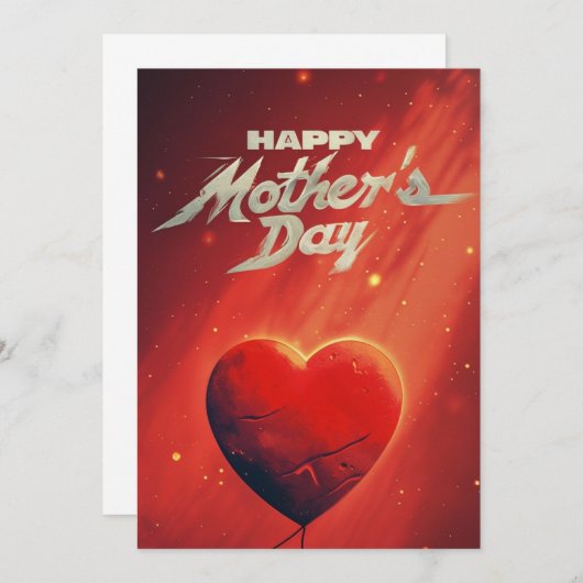 Levendige rode Moederdag Kaart (Voorkant / Achterkant)